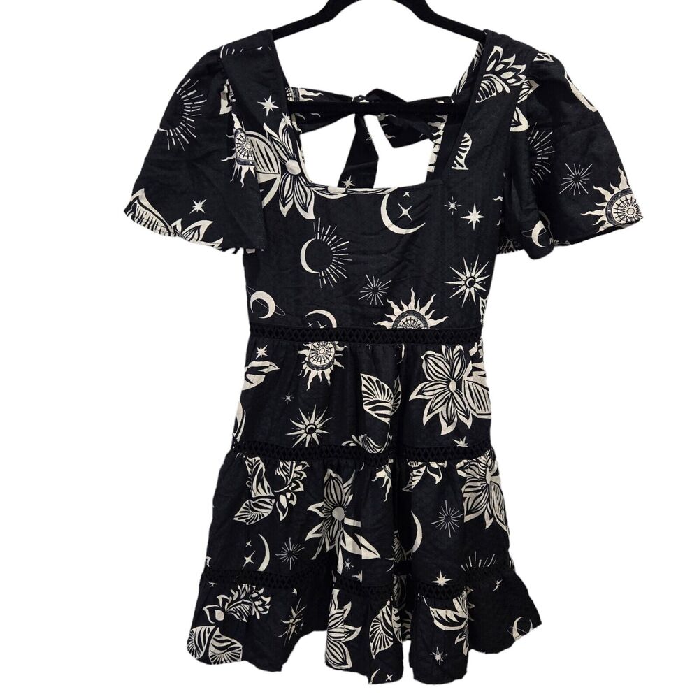 Band of the Free Remy Celestial Dark Academia Mini Dress Moon Stars Goth XS